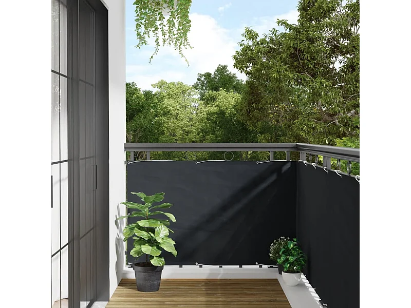 Brise vue - Écran de balcon Anthracite 90x300 cm Tissu Oxford FR566027