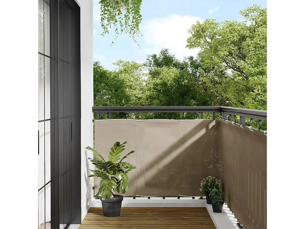 Brise vue - Écran de balcon taupe 90x700 cm 100% polyester oxford FR909554