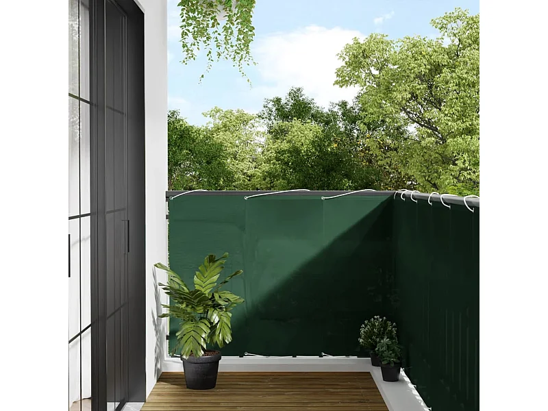 Brise vue - Écran de balcon vert foncé 120x1000 cm 100% polyester oxford FR562332