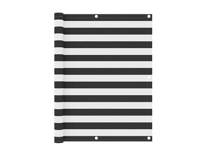Brise vue - Écran de balcon Anthracite et blanc 120x600 cm Tissu Oxford FR622785
