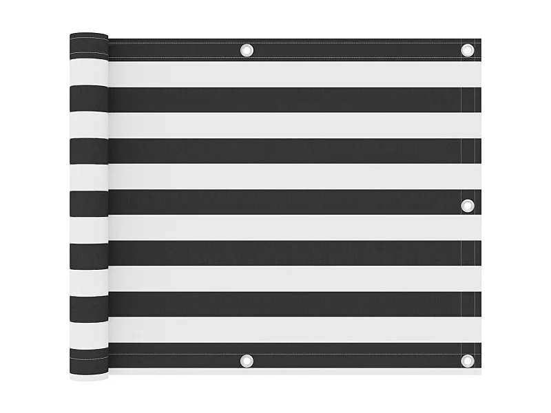 Brise vue - Écran de balcon Anthracite et blanc 75x500 cm Tissu Oxford FR676207