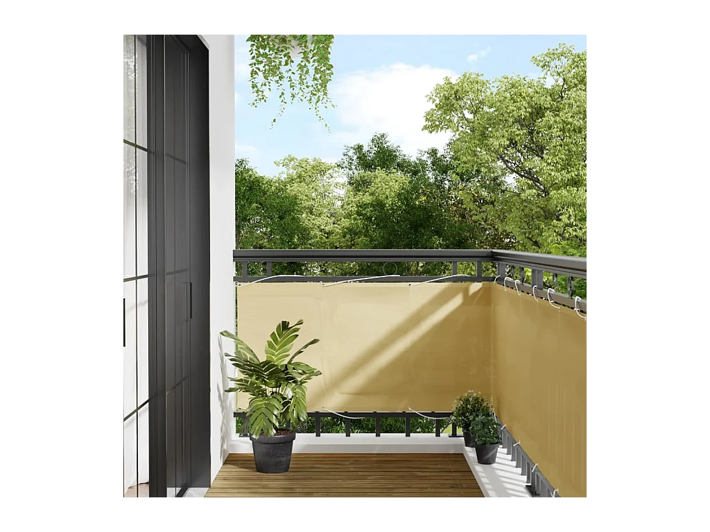 Brise vue - Écran de balcon sable 75x400 cm 100% polyester oxford FR684110