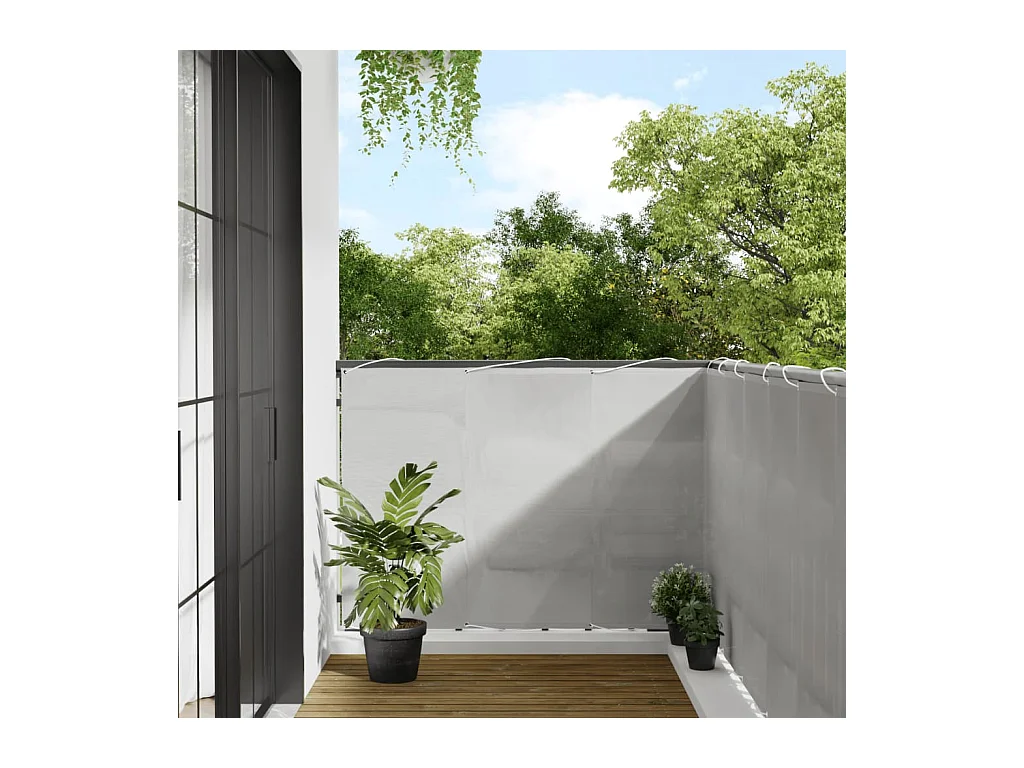 Brise vue - Écran de balcon gris clair 120x500 cm 100% polyester oxford FR889122