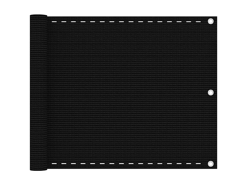 Toldo para balcón HDPE negro 75x500 cm ES819457