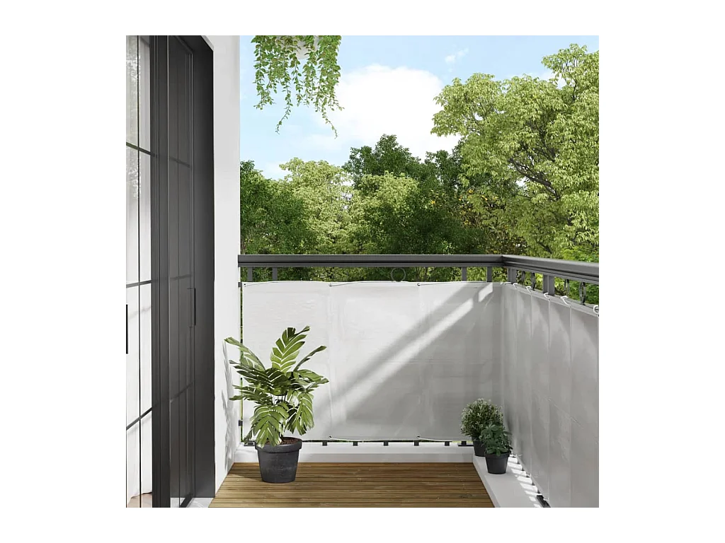 Brise vue - Écran de balcon gris clair 90x500 cm 100% polyester oxford FR619429