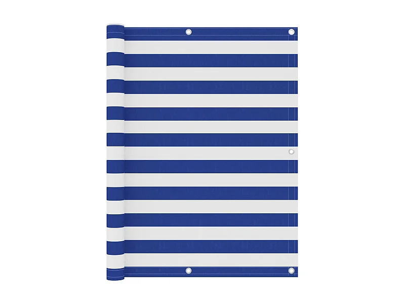 Brise vue - Écran de balcon Blanc et bleu 120x400 cm Tissu Oxford FR869755
