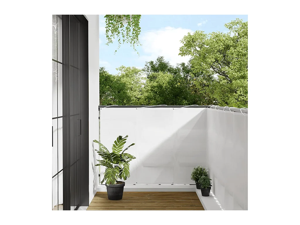 Brise vue - Écran de balcon blanc 120x700 cm 100% polyester oxford FR315925