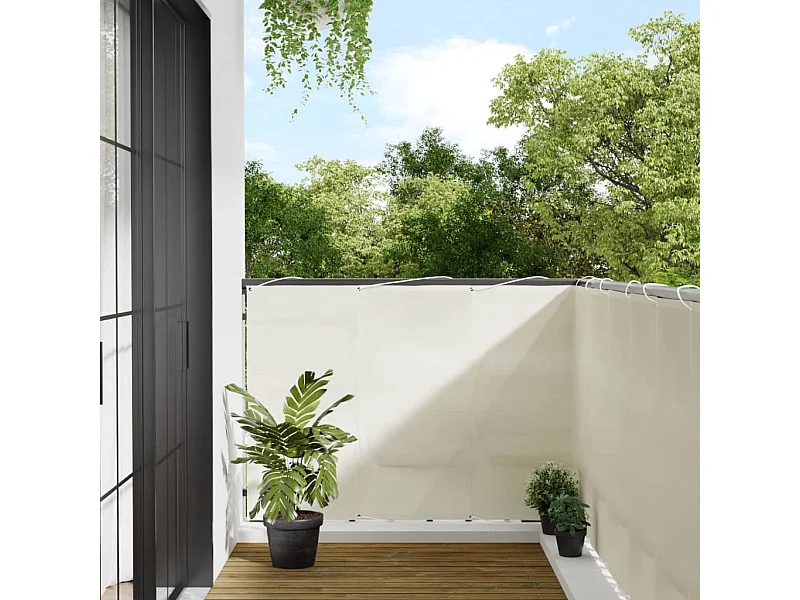 Brise vue - Écran de balcon crème 120x800 cm 100% polyester oxford FR141237