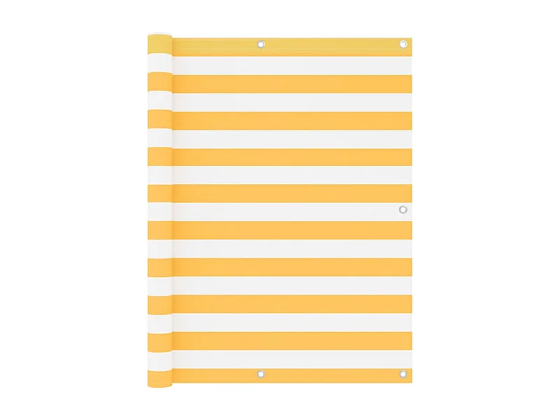 Brise vue - Écran de balcon Blanc et jaune 120x400 cm Tissu Oxford FR265909