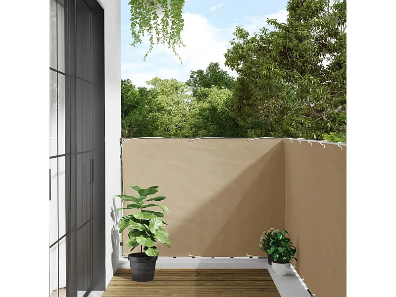 Brise vue - Écran de balcon Beige 120x600 cm Tissu Oxford FR404734
