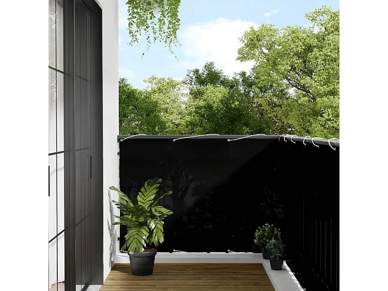 Brise vue - Écran de balcon noir 120x800 cm 100% polyester oxford FR961588