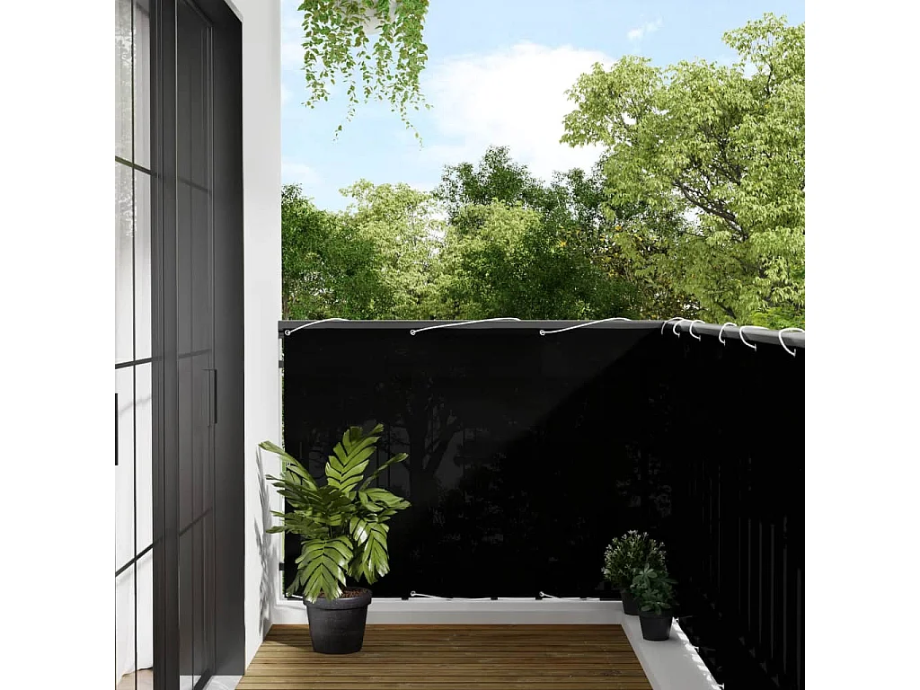 Brise vue - Écran de balcon noir 120x800 cm 100% polyester oxford FR961588