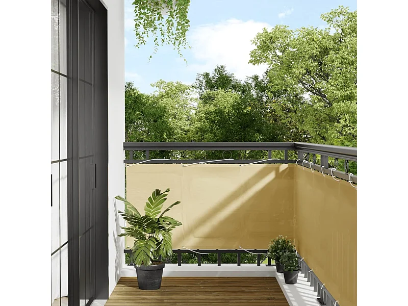 Brise vue - Écran de balcon sable 75x300 cm 100% polyester oxford FR524479