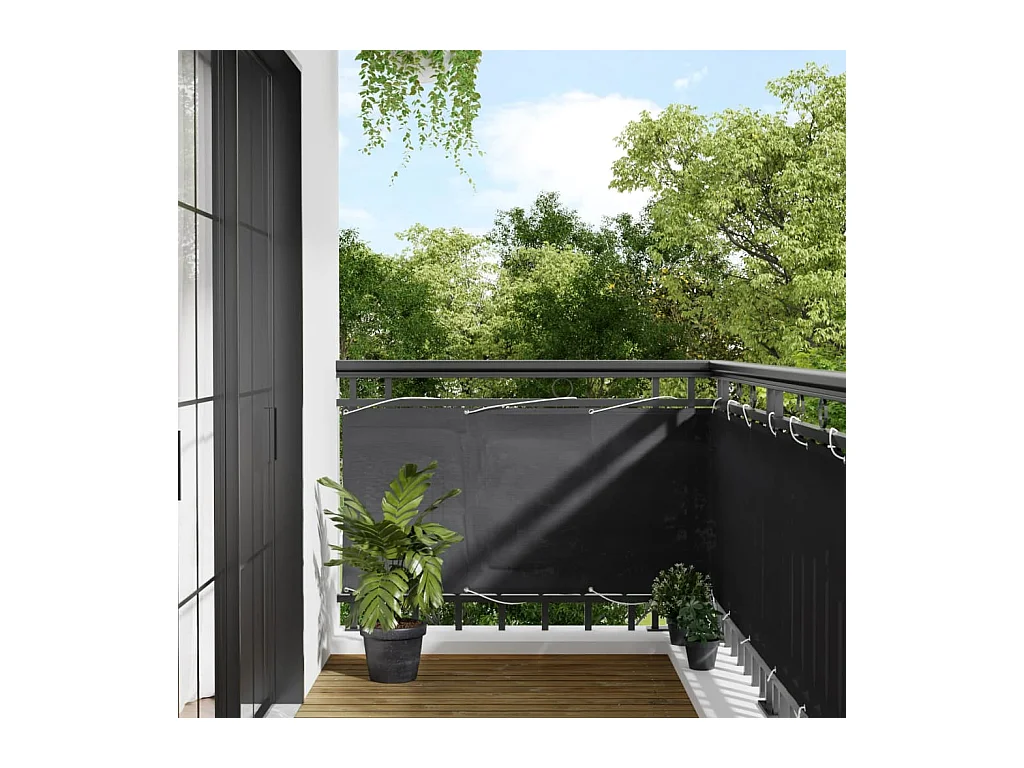 Brise vue - Écran de balcon anthracite 75x700 cm 100% polyester oxford FR102863