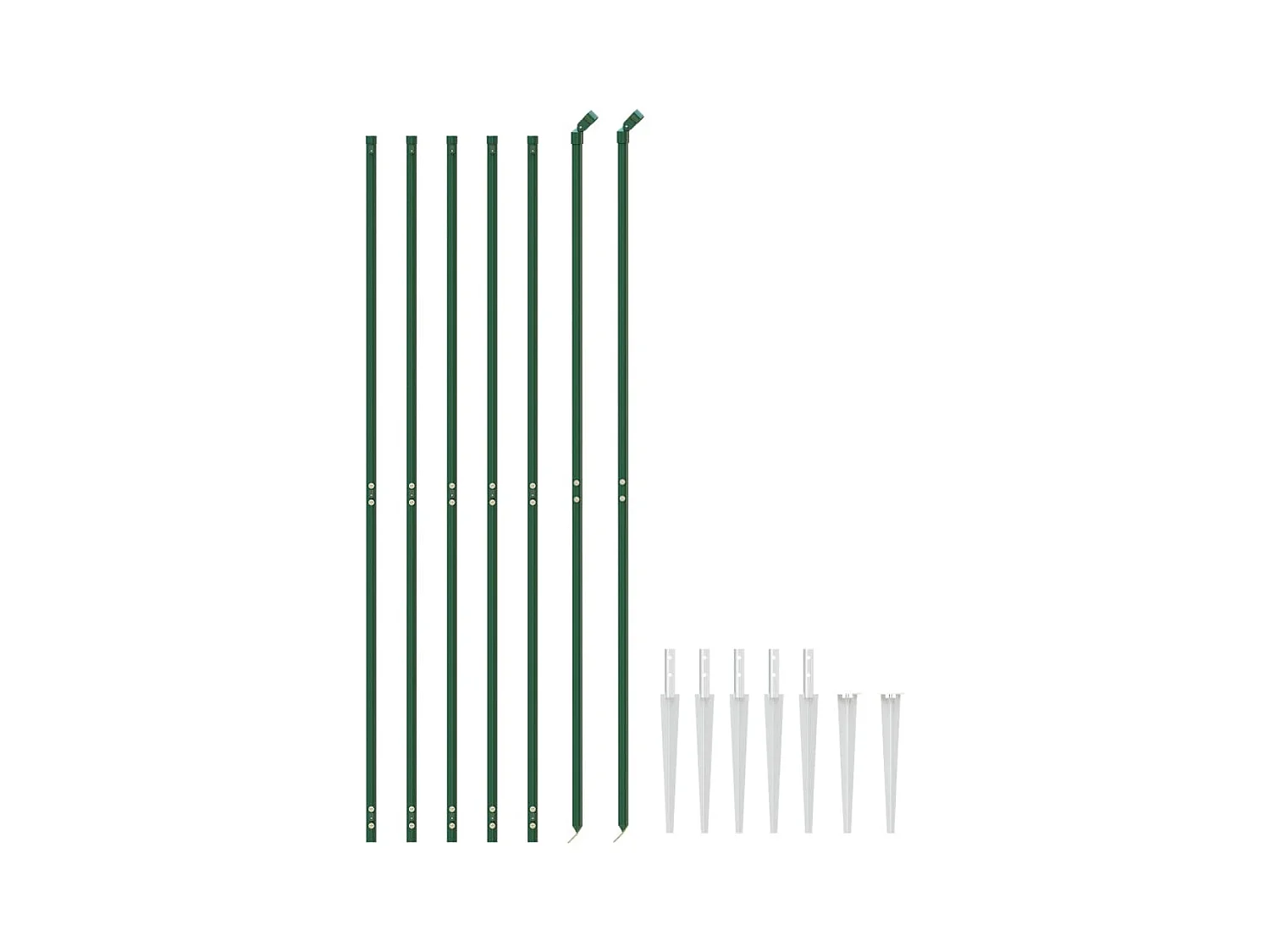 Clôture en treillis métallique et piquet d'ancrage vert 1,6x10m FR421999