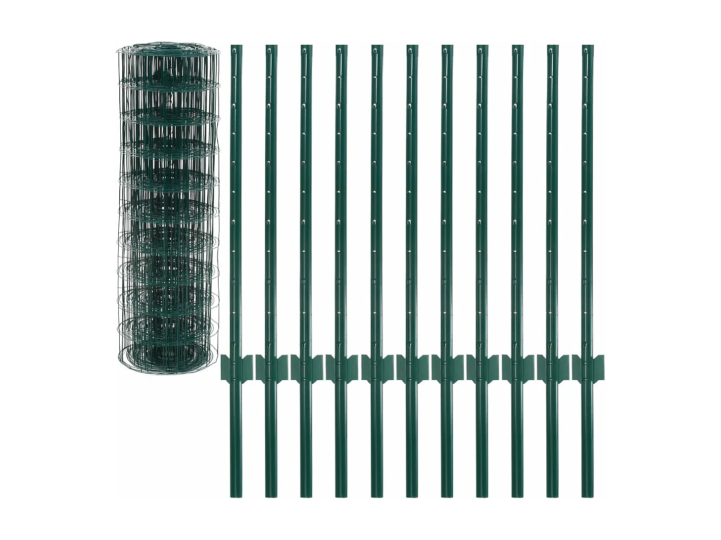 Clôture Euro Acier 20x0,8 m Vert FR458033