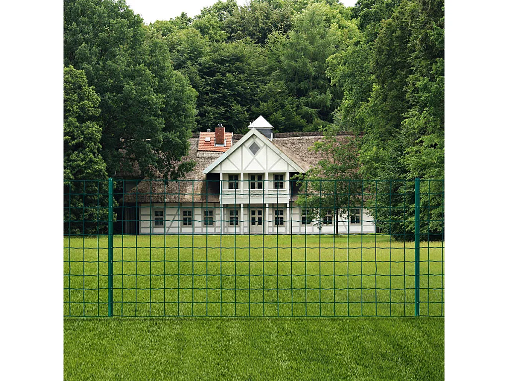 Clôture Euro Acier 20x0,8 m Vert FR458033