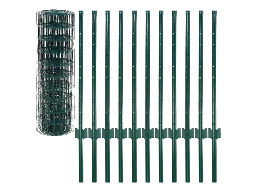 Clôture Euro Acier 20x0,8 m Vert FR458033