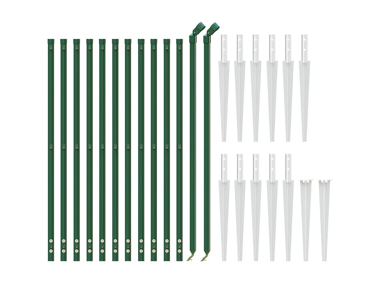 Clôture en treillis métallique et piquet d'ancrage vert 1x25 m FR893172