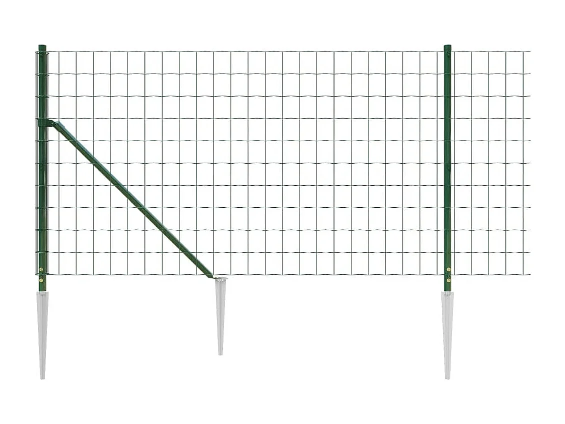 Clôture en treillis métallique et piquet d'ancrage vert 1x25 m FR893172