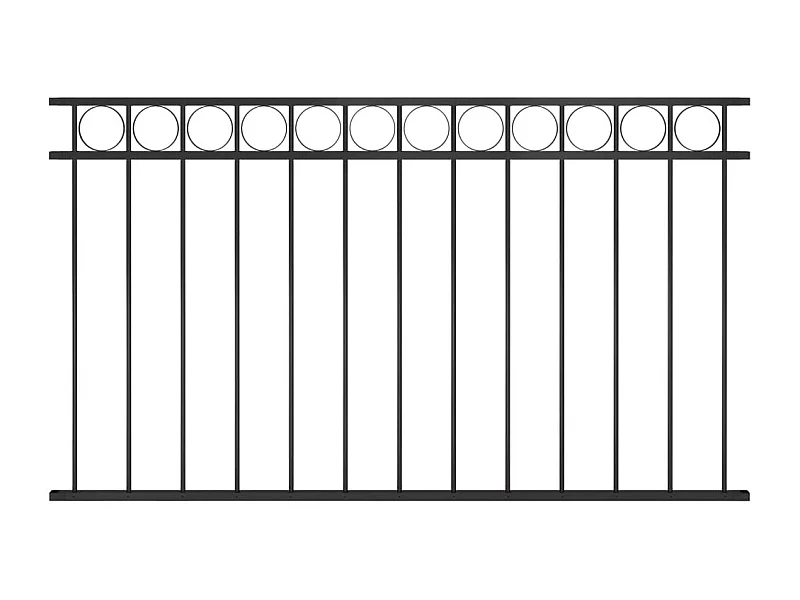 Panel de valla de acero 1,7x0,8 m negro ES851491