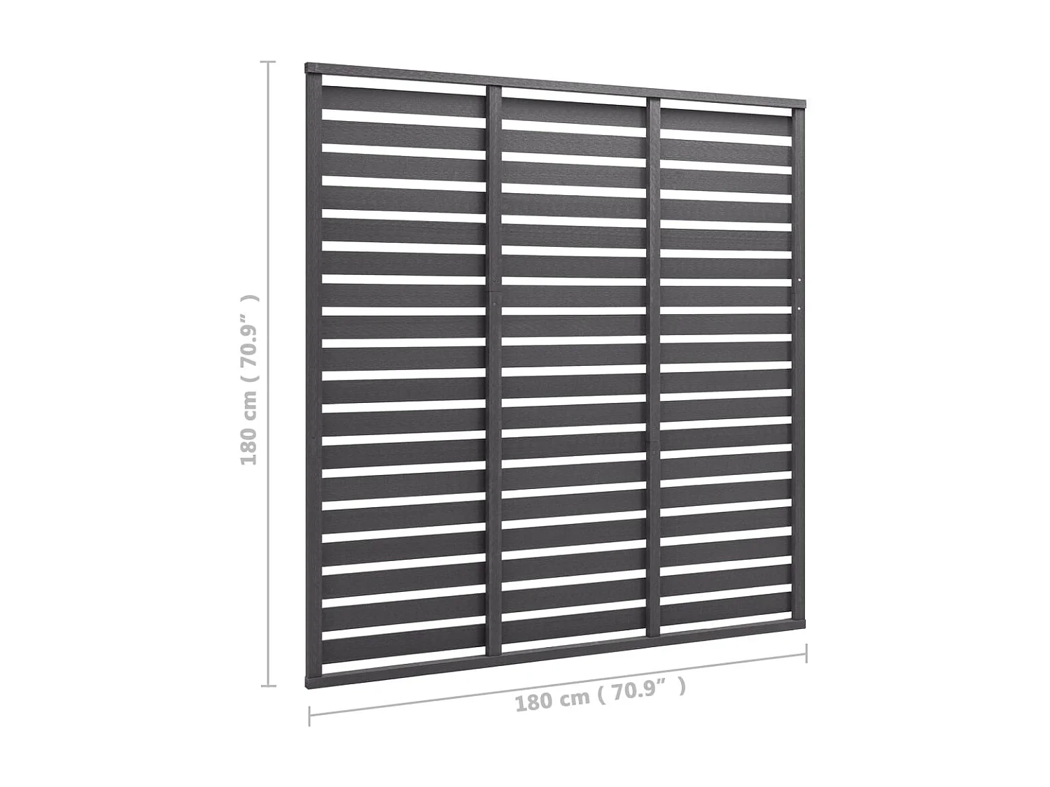 Panneau de clôture WPC 180x180 cm Gris FR634721