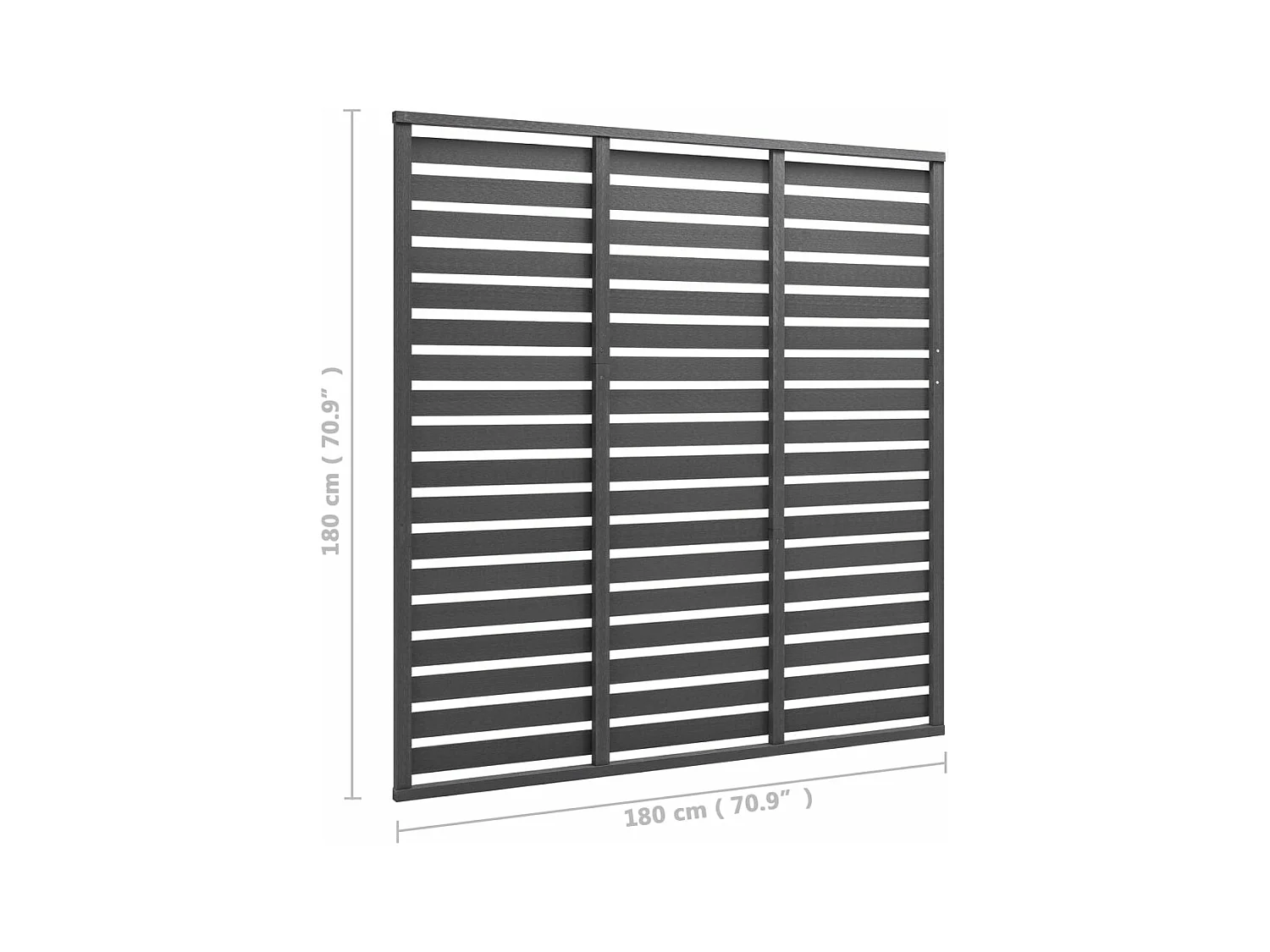 Panel de valla de WPC gris 180x180 cm ES481832