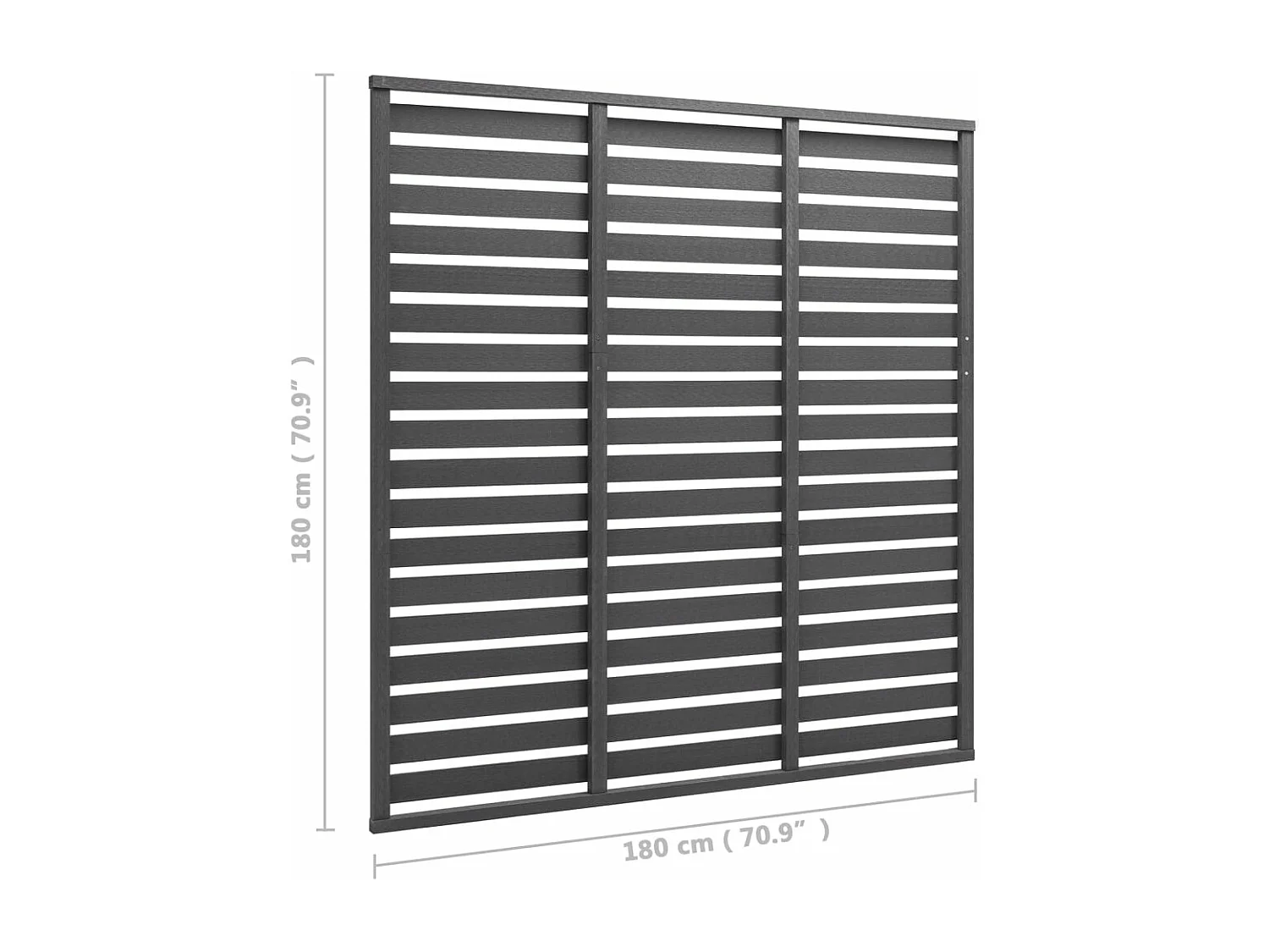 Panel de valla de WPC gris 180x180 cm ES481832