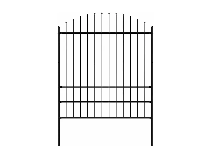 Clôture de jardin avec dessus en lance Acier 1,7 m Noir FR833830