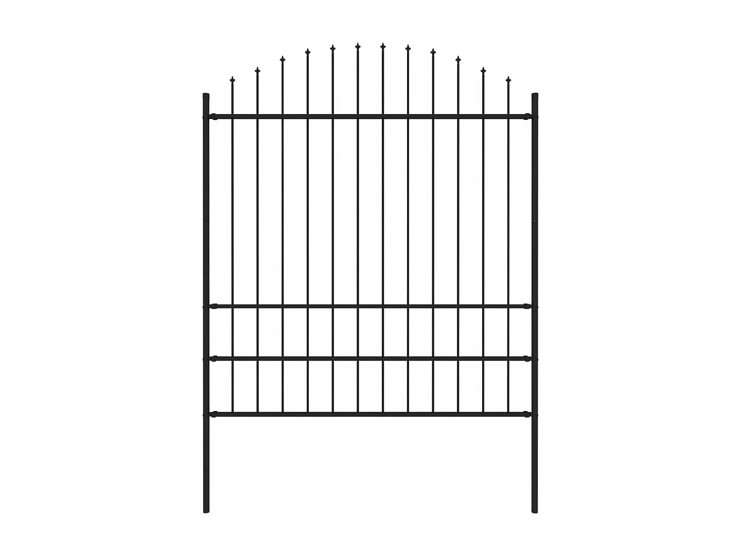 Clôture de jardin avec dessus en lance Acier 1,7 m Noir FR833830