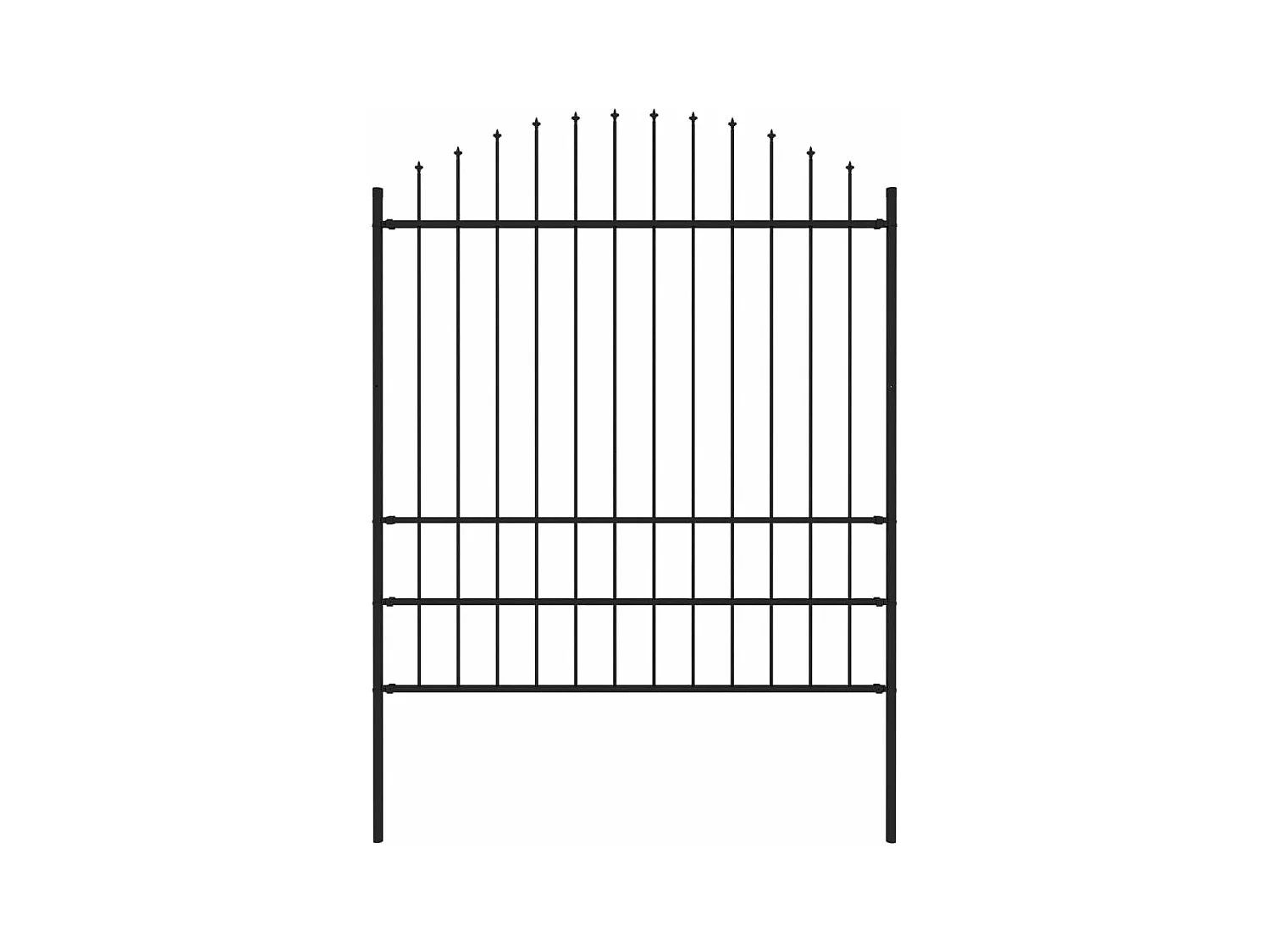 Clôture de jardin avec dessus en lance Acier 1,7 m Noir FR833830