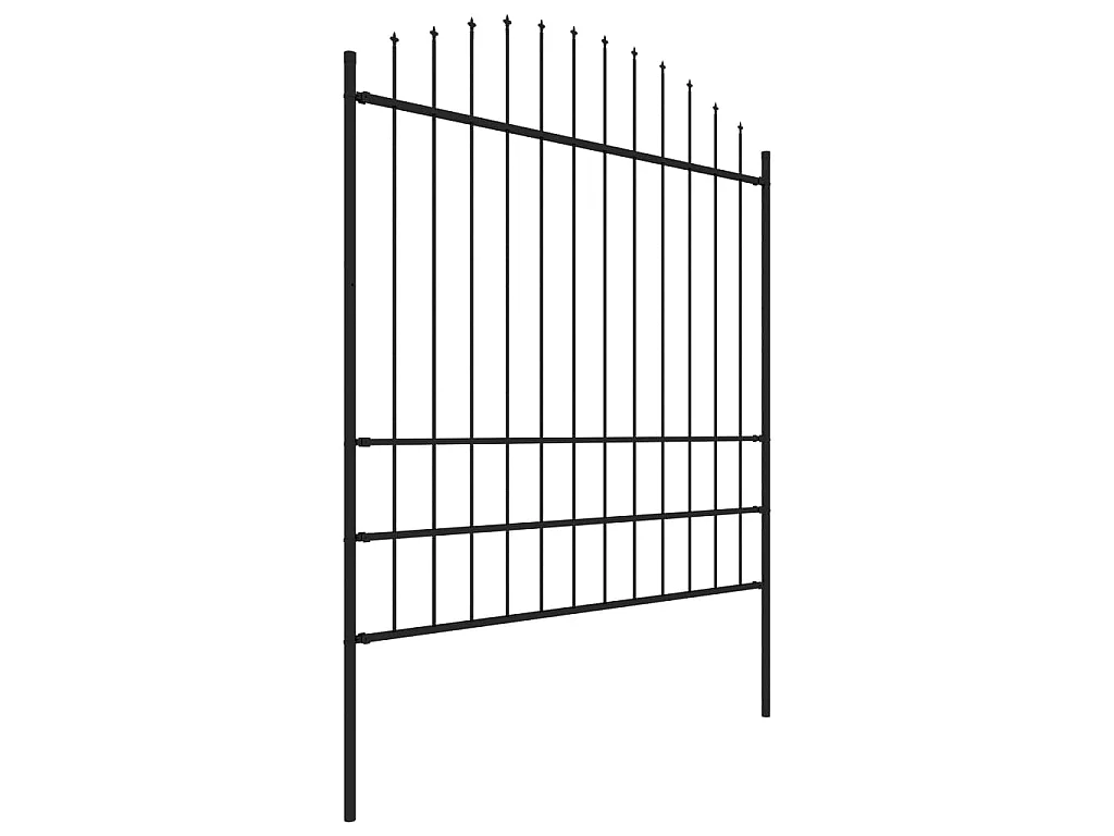 Clôture de jardin avec dessus en lance Acier 1,7 m Noir FR833830