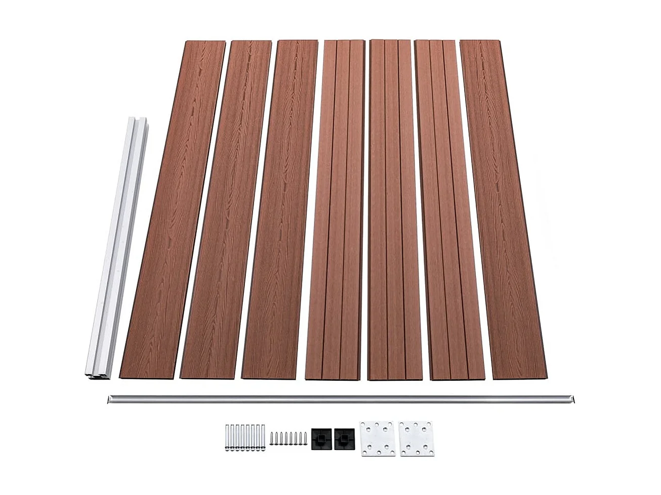 Painel de cerca 175x146 cm WPC castanho PT811639