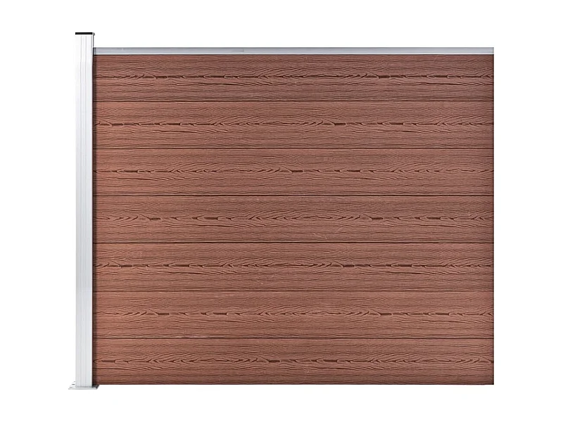 Panneau de clôture WPC 175x146 cm Marron FR153212