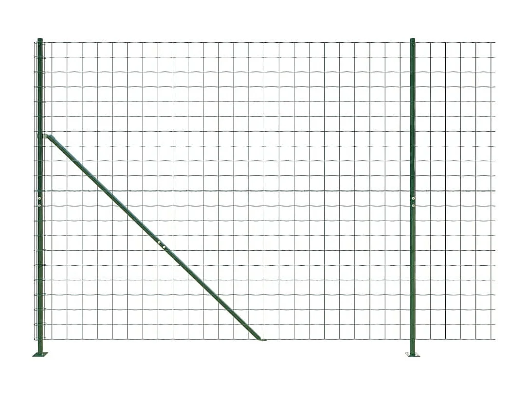 Cerca de malha de arame com flange 1,6x25 m verde PT800247
