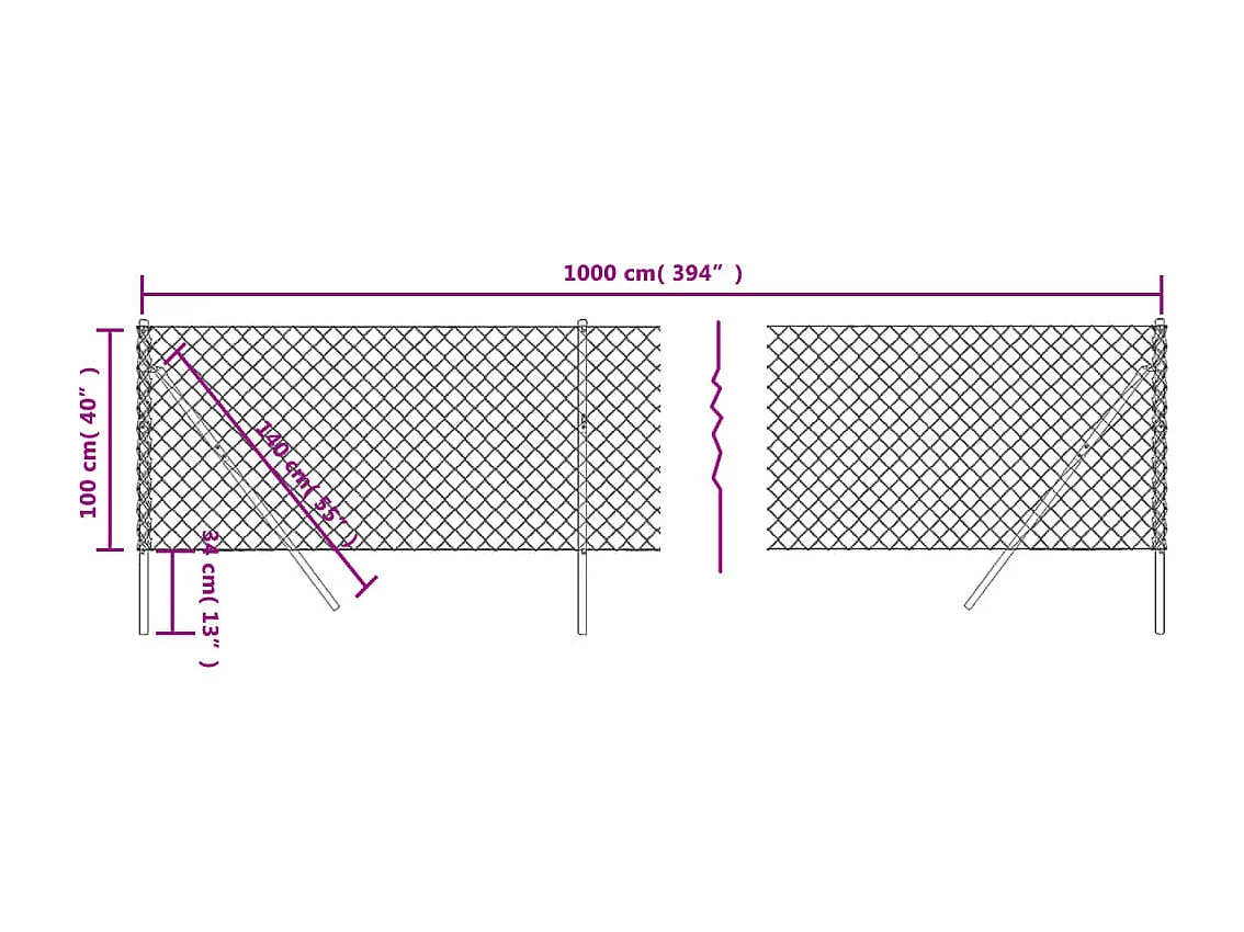 Cerca de arame 1x10 m antracite PT601333