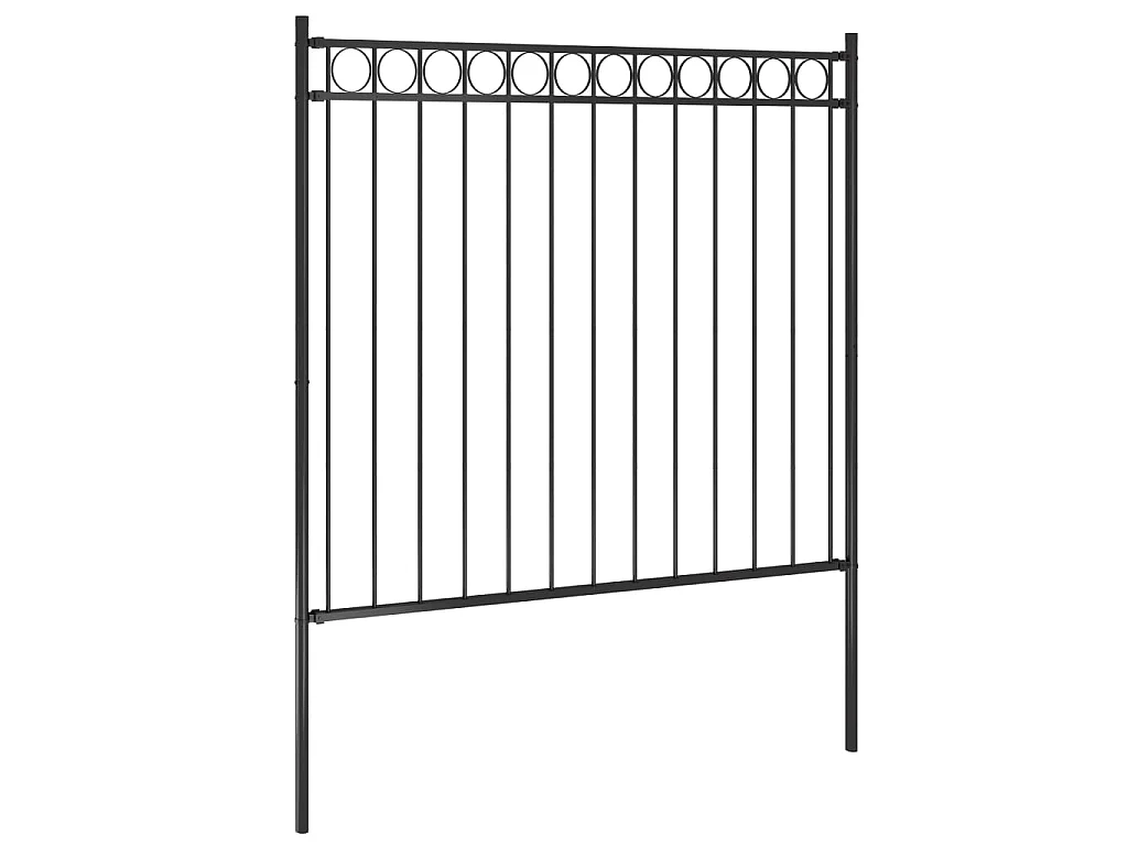 Clôture de jardin Acier 1,7x1,5 m Noir FR580471