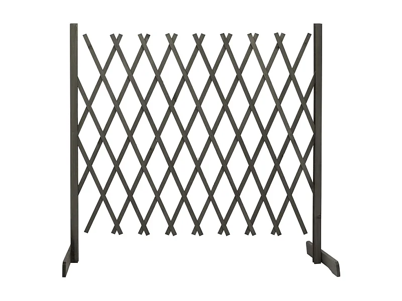 Valla de jardín enrejada madera maciza de abeto gris 180x100 cm ES182236