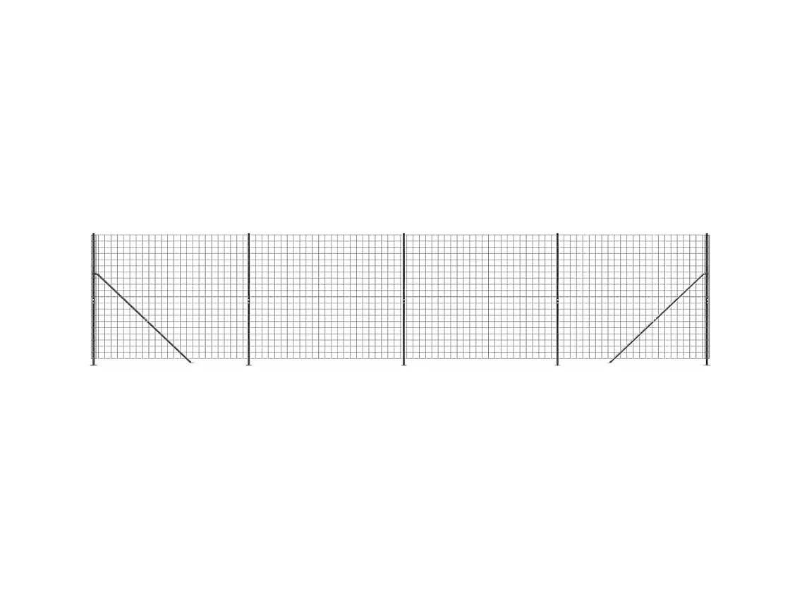 Cerca de alambre con brida gris antracita 1,4x10 m ES284080