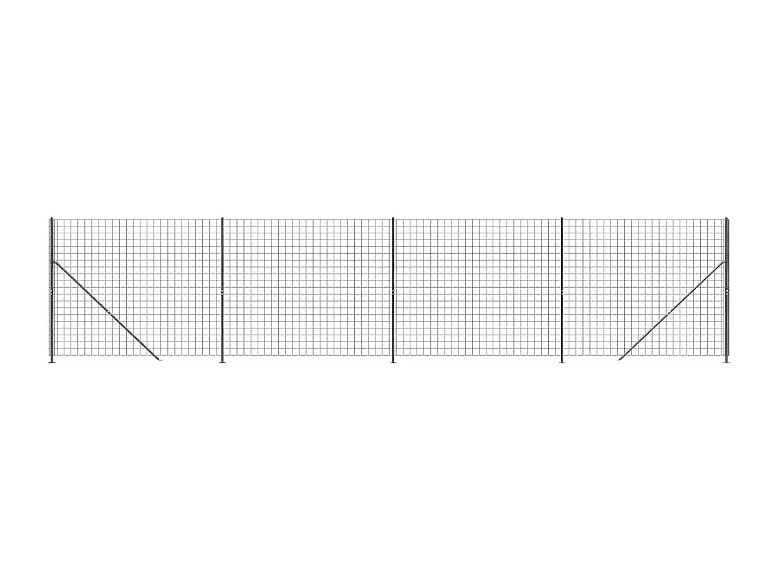 Clôture en treillis métallique avec bride anthracite 1,4x10 m FR766101