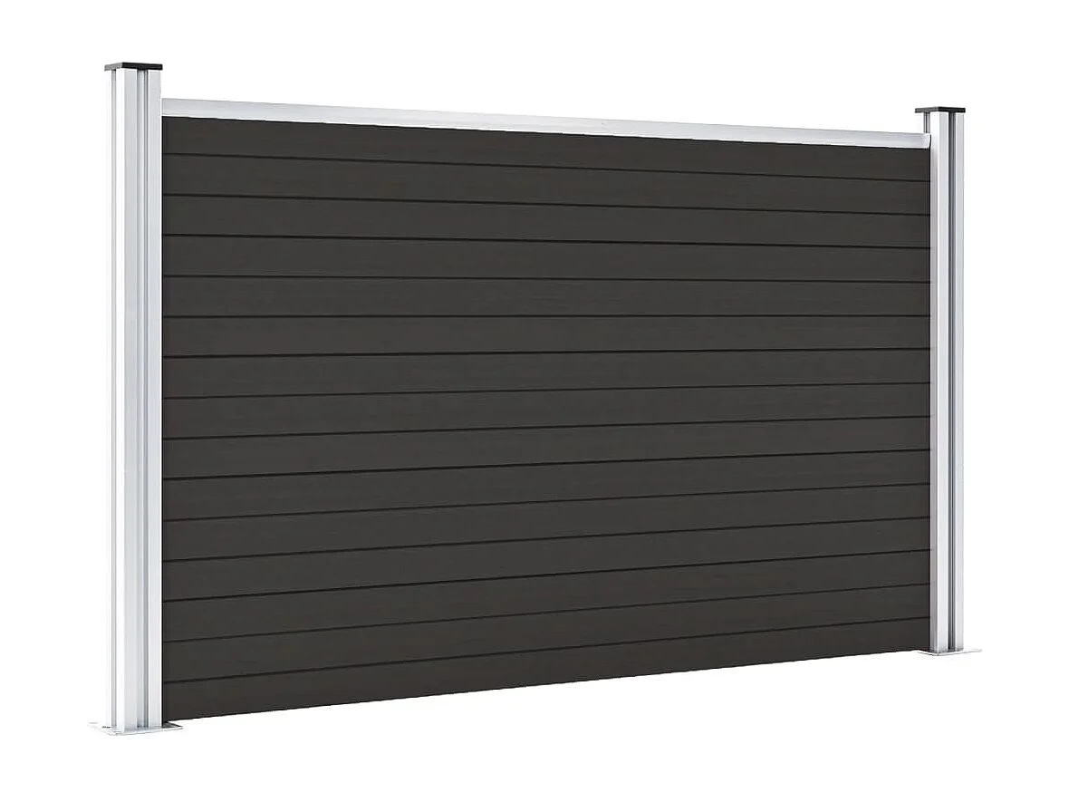 Panneau de clôture WPC 180x105 cm Noir FR441405