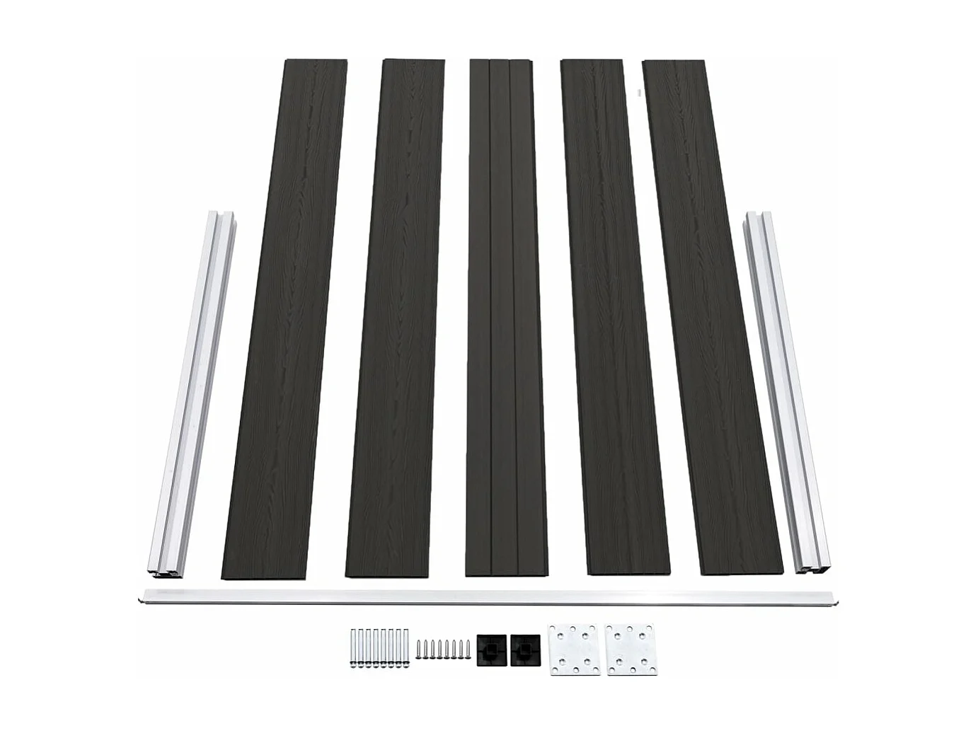 Panel de valla WPC negro 180x105 cm ES505015