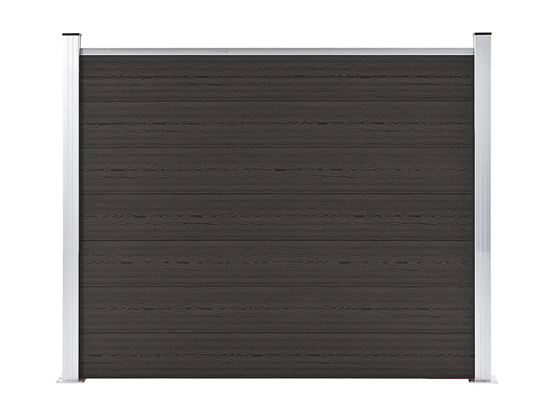 Painel de cerca 180x146 cm WPC preto PT547357