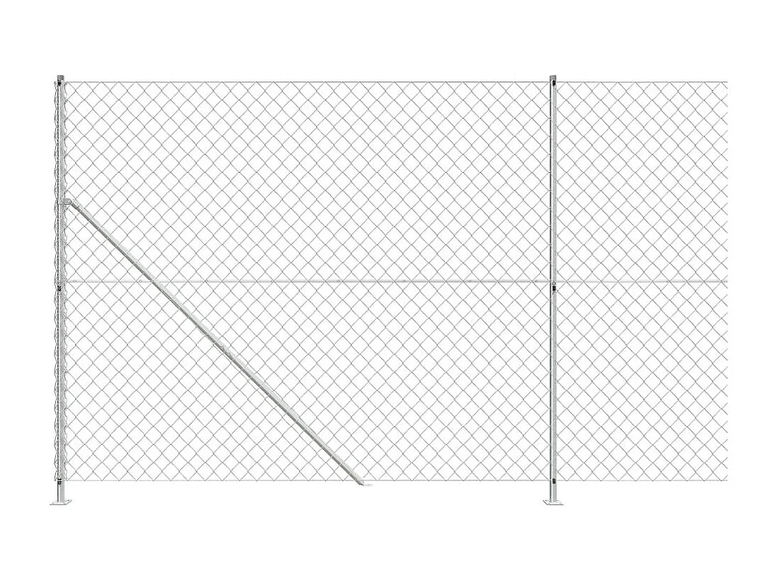 Clôture en mailles de chaîne avec bride argenté 1,4x10 m FR893163