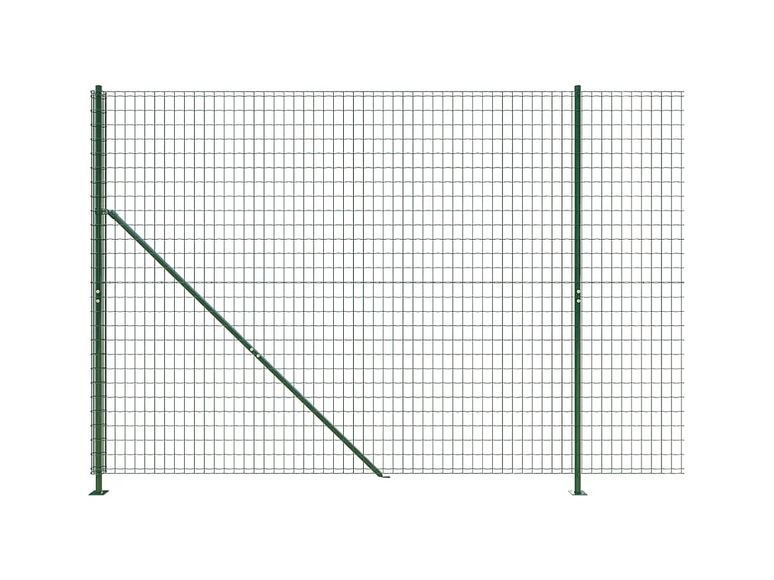 Clôture en treillis métallique avec bride vert 2,2x10 m FR496017