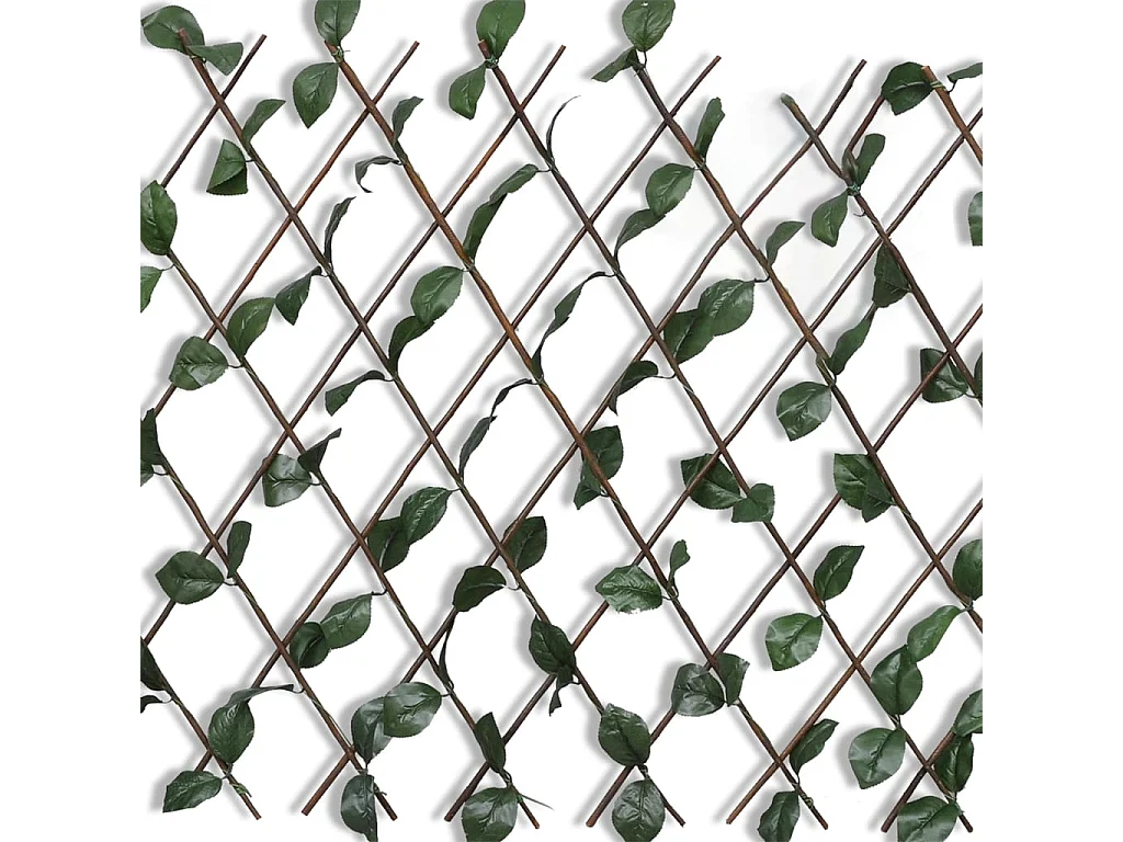 Cerca em treliça salgueiro c/ folhas artificiais 5 pcs 180x90cm PT421723
