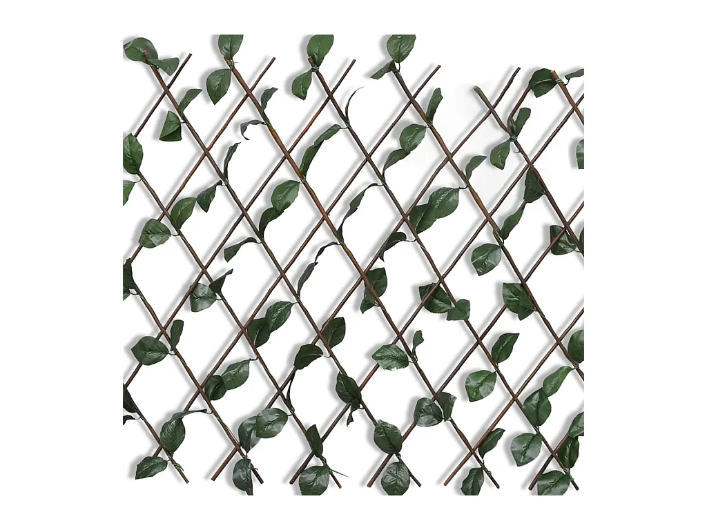 Valla enrejada de sauce 5 piezas hojas artificiales 180x90 cm ES924868
