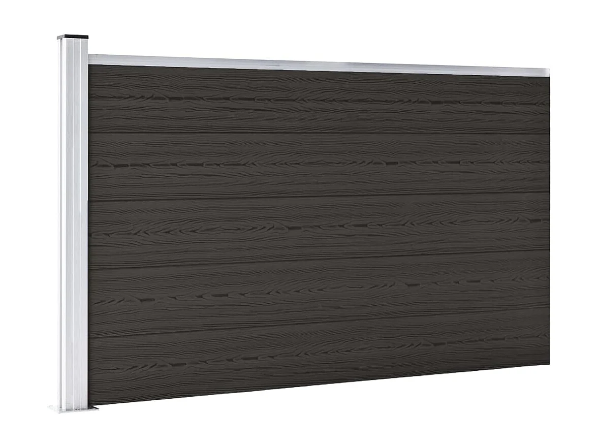 Panneau de clôture WPC 175x105 cm Noir FR661876