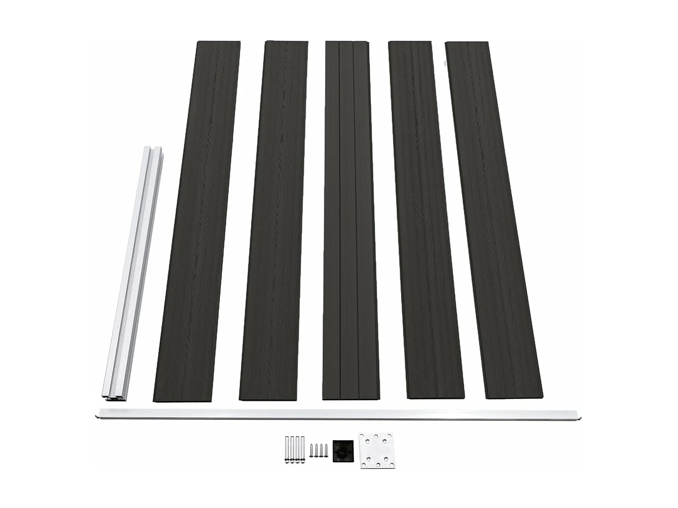 Panneau de clôture WPC 175x105 cm Noir FR661876