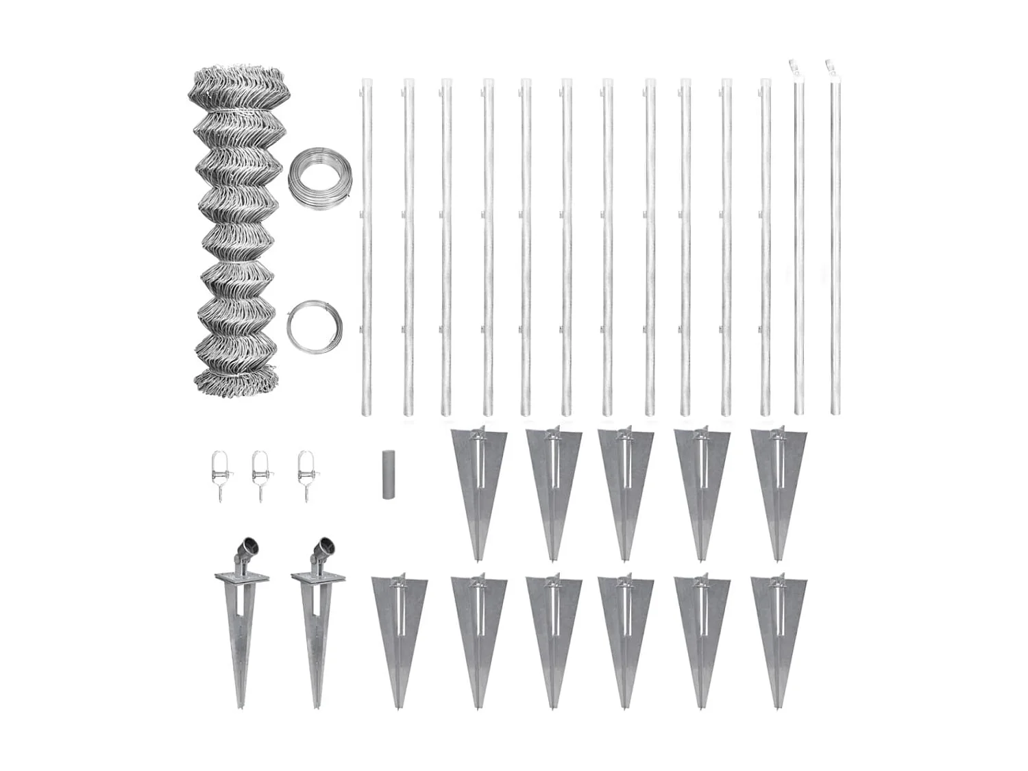 Cerca de arame com postes/espetos 25x1,25 m aço galvanizado PT342940